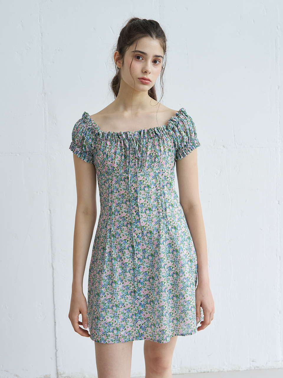 LILLIAN FLORAL MINI ONEPIECE_GREEN