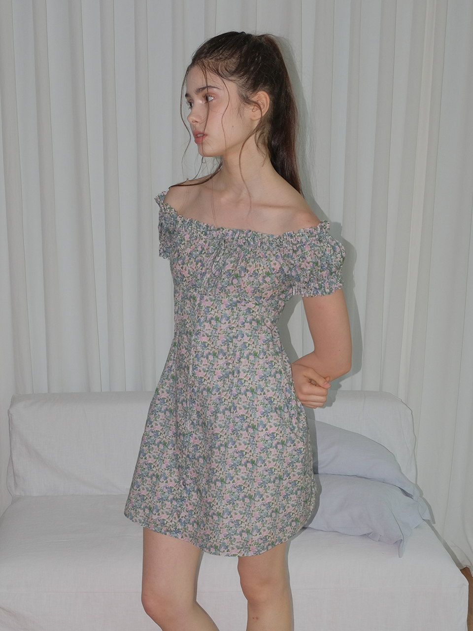 LILLIAN FLORAL MINI ONEPIECE_GREEN