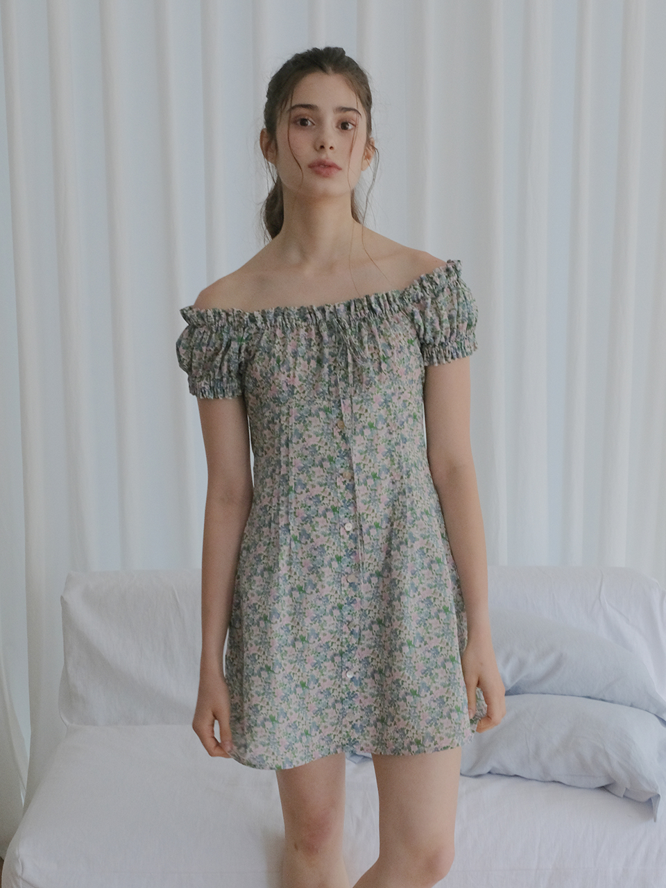 LILLIAN FLORAL MINI ONEPIECE_GREEN
