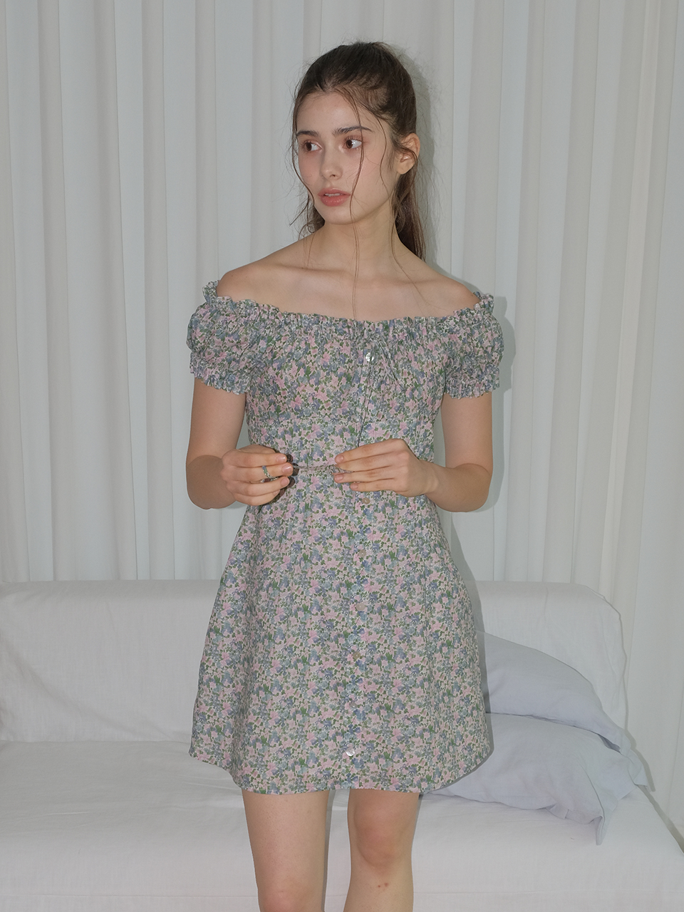 LILLIAN FLORAL MINI ONEPIECE_GREEN