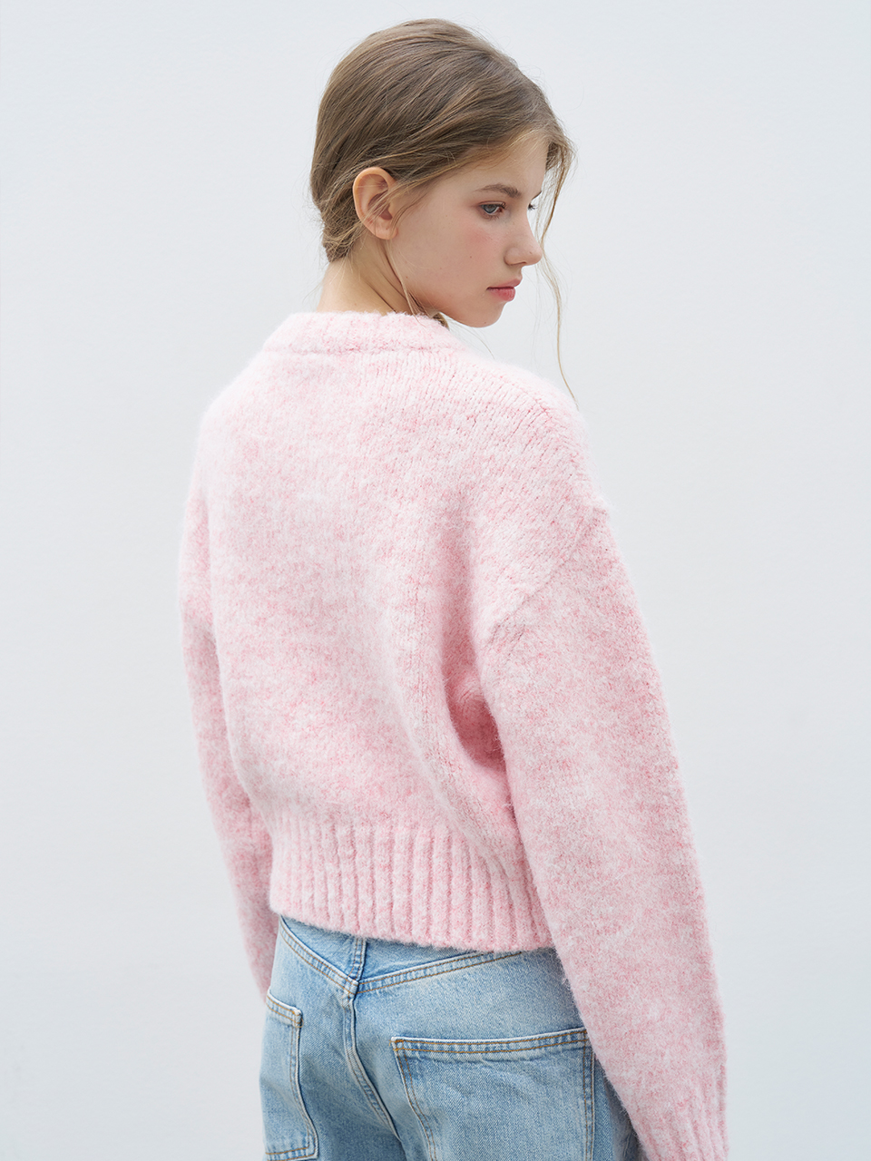 ROUND NECK CROP KNIT_3COLOR