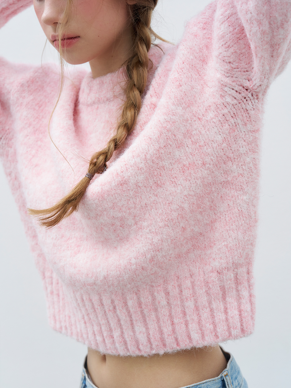 ROUND NECK CROP KNIT_3COLOR