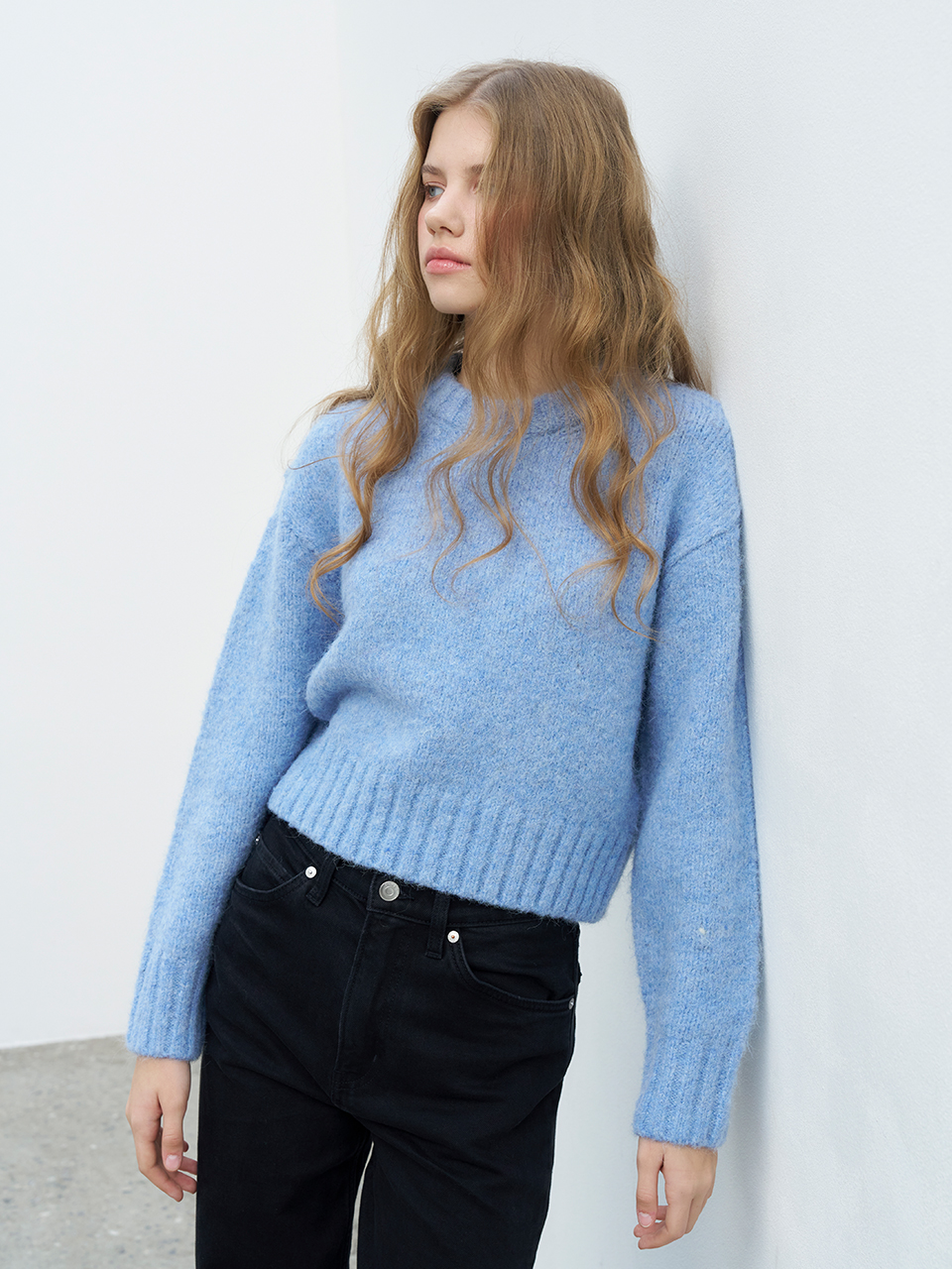 ROUND NECK CROP KNIT_3COLOR