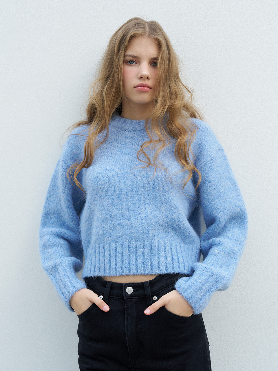ROUND NECK CROP KNIT_3COLOR