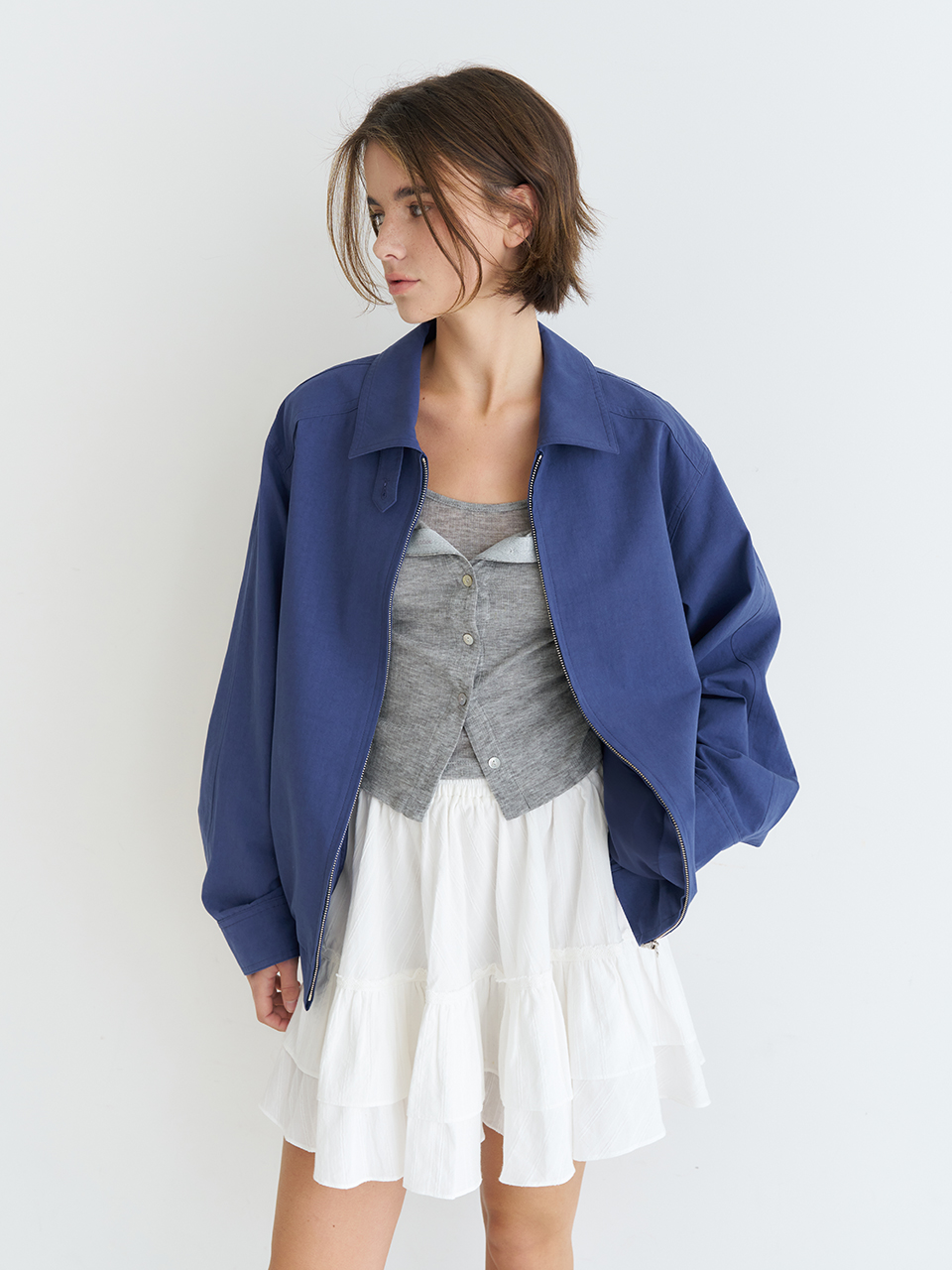 COTTON BLOUSON_NAVY