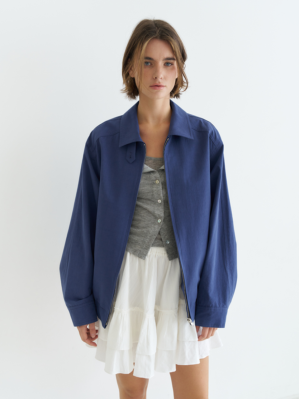 COTTON BLOUSON_NAVY