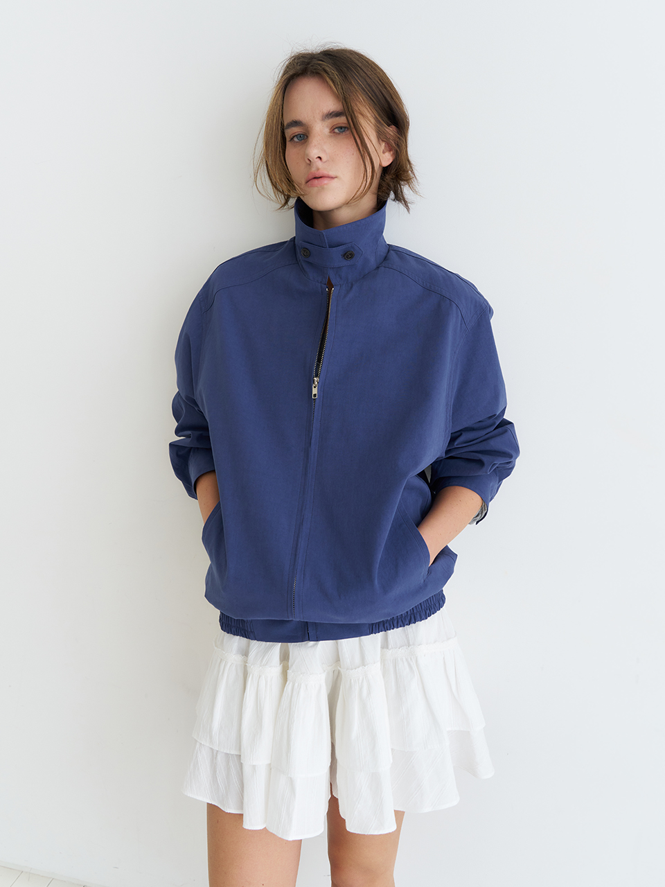 COTTON BLOUSON_NAVY