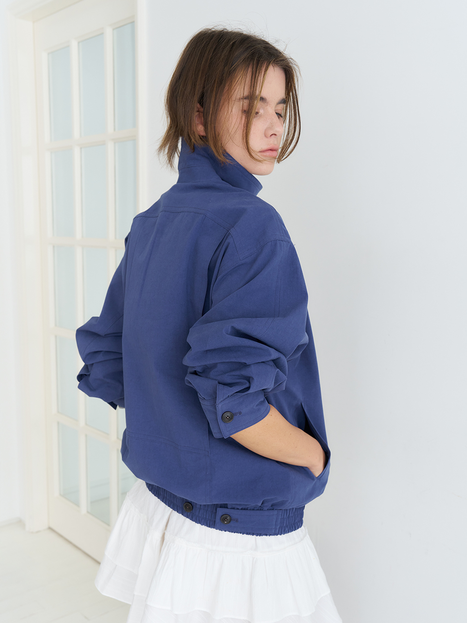 COTTON BLOUSON_NAVY