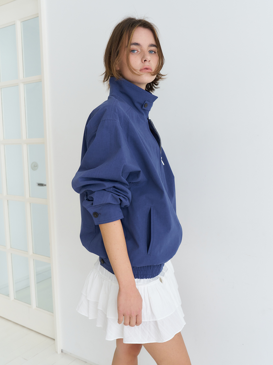 COTTON BLOUSON_NAVY