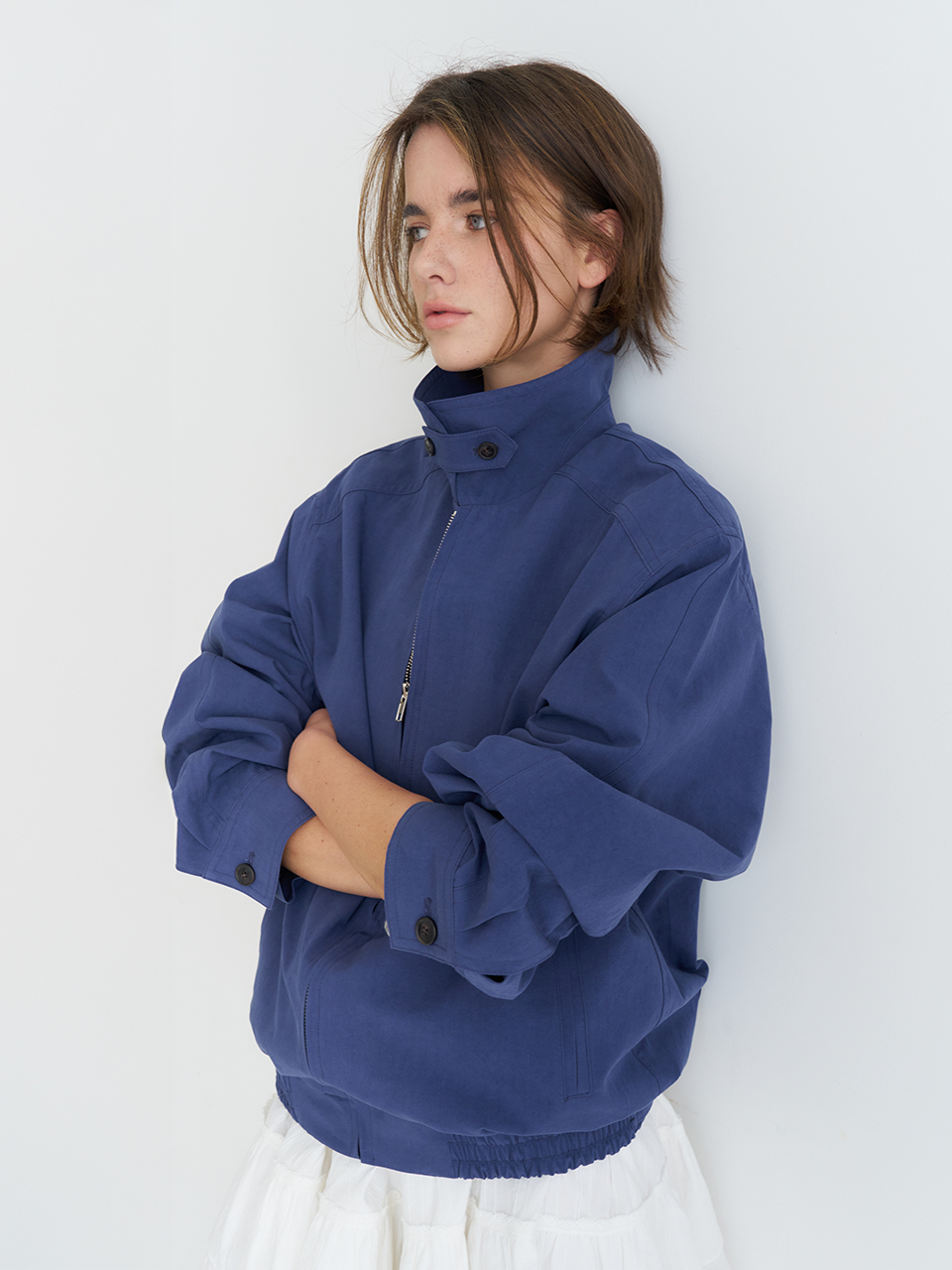 COTTON BLOUSON_NAVY