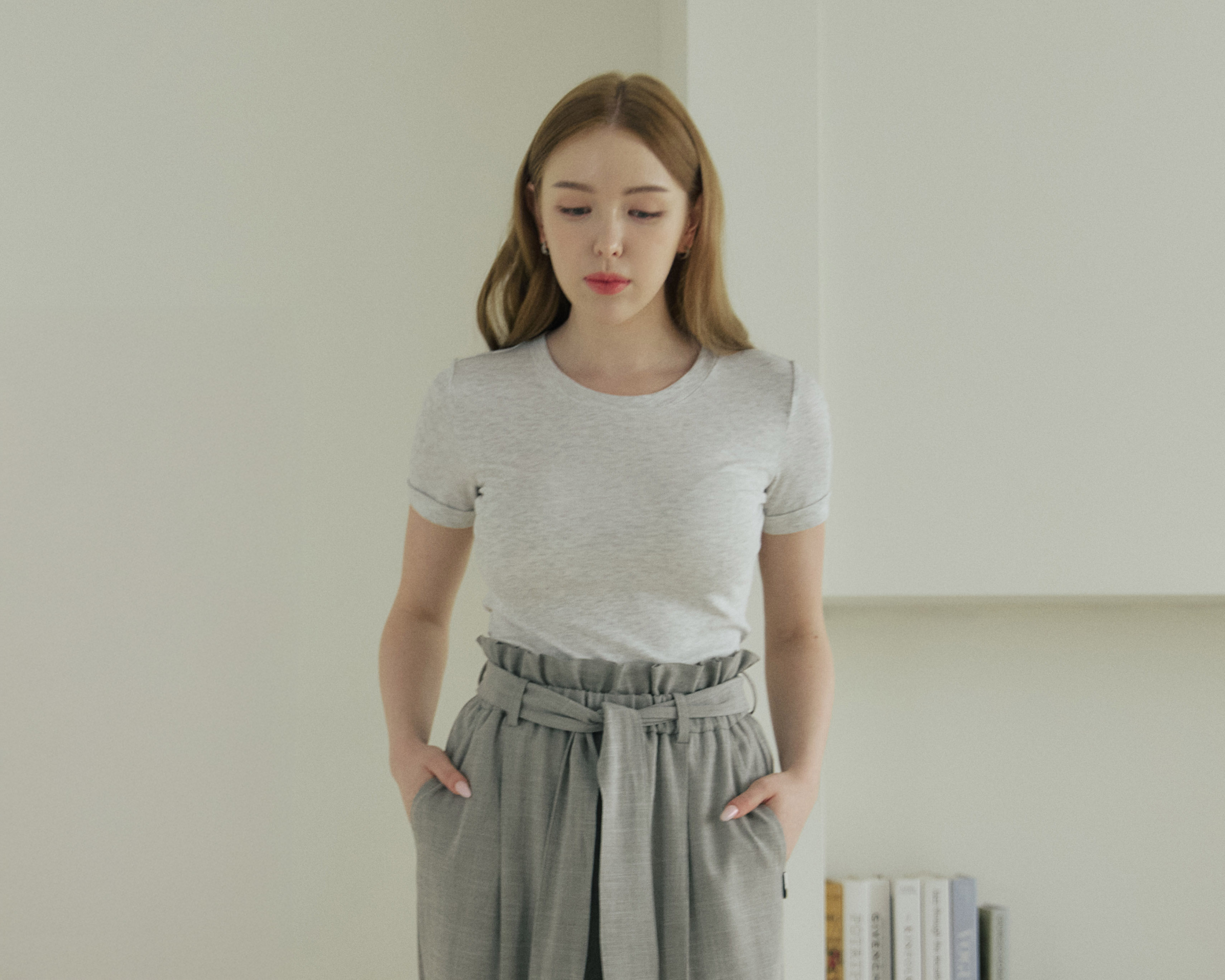 레마 하이웨스트 프릴 와이드팬츠