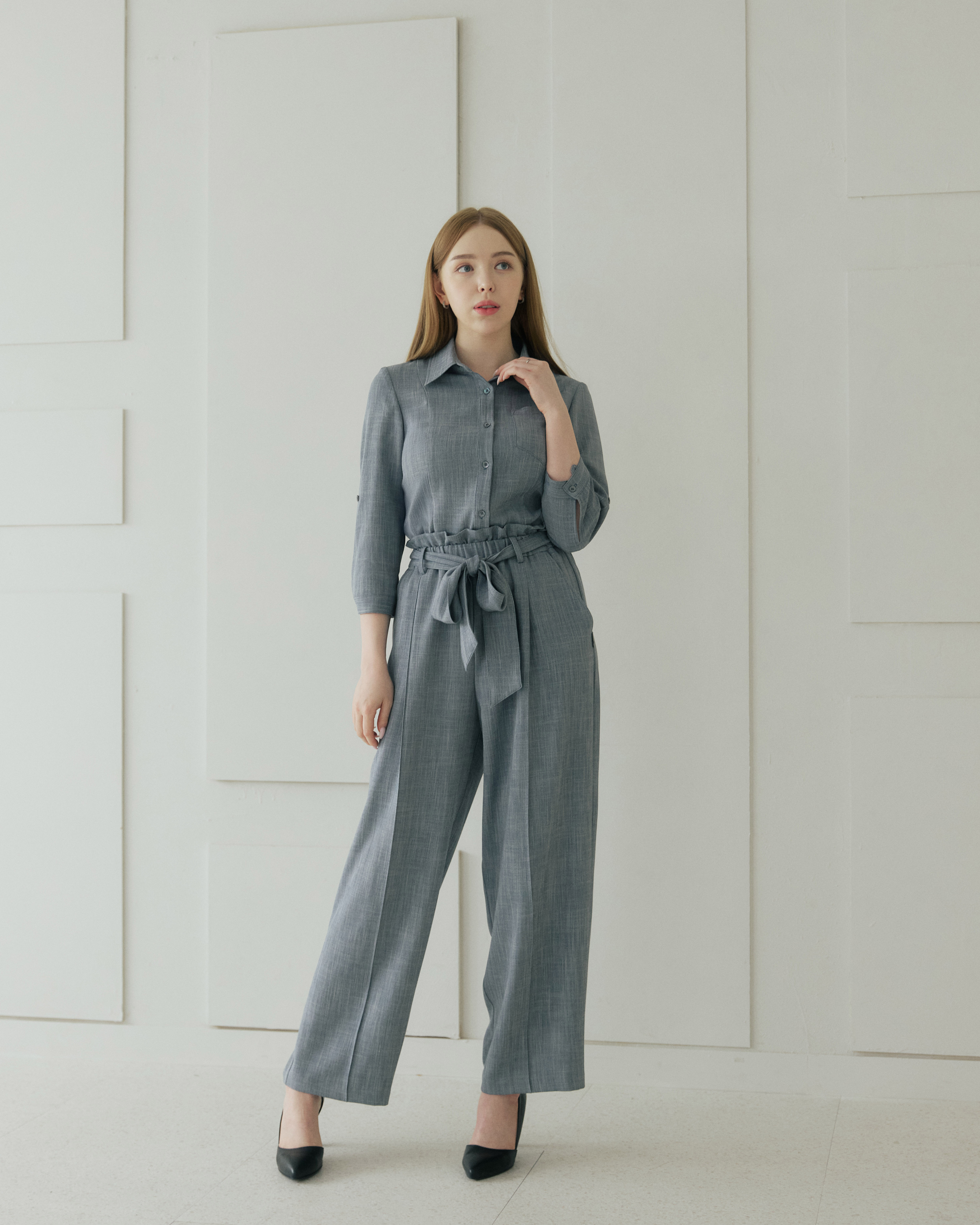 레마 슬림핏 7부 셔츠 셋업