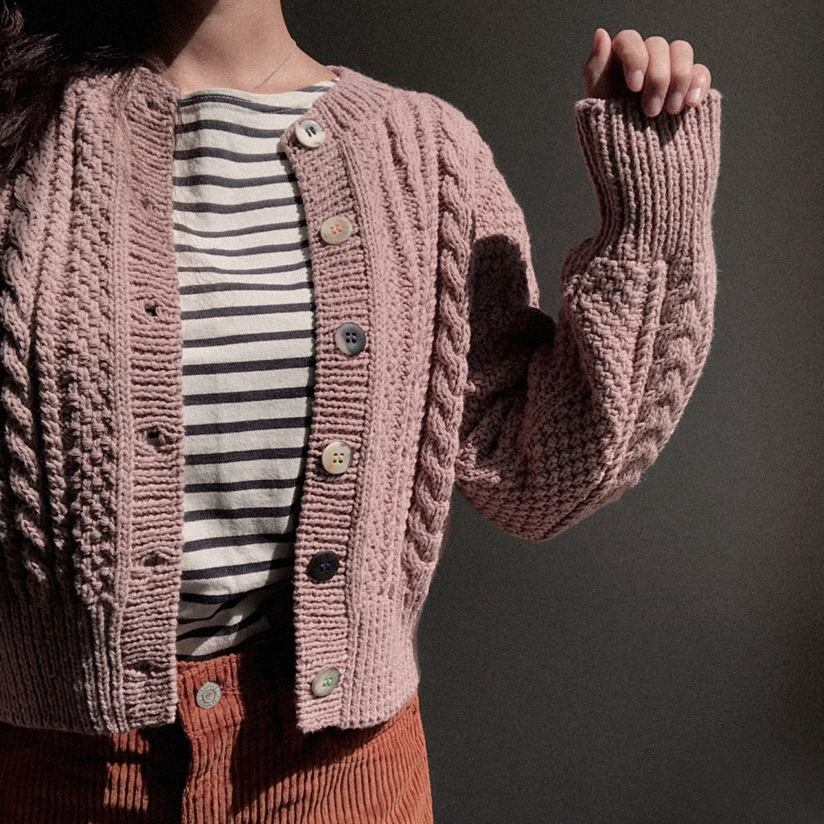 [패키지] 단추 변경 _ 애버딘 핑크 레트로 가디건 ( Aberdeen Pink Retro Cardigan)