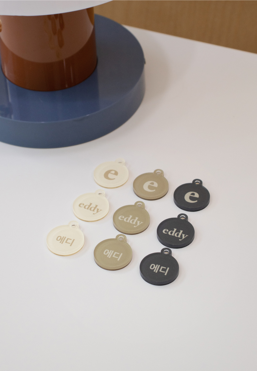 Round Nametag Beige Cream