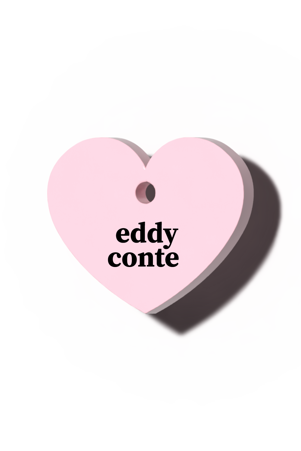 Heart nametag pink