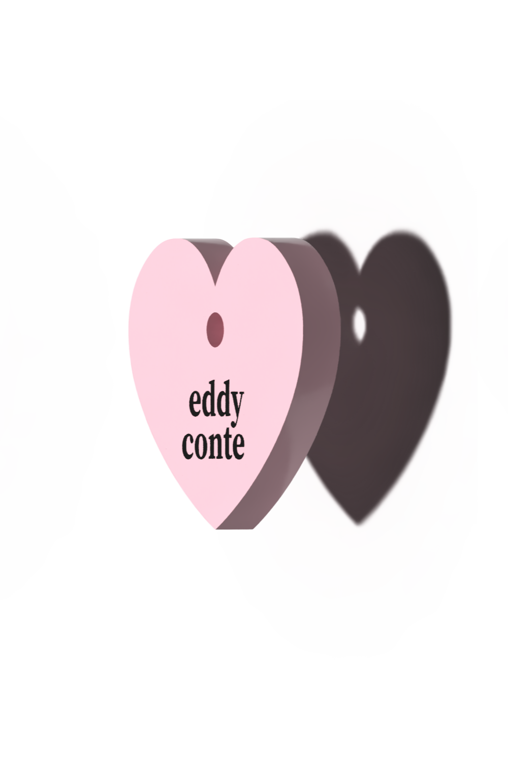 Heart nametag pink