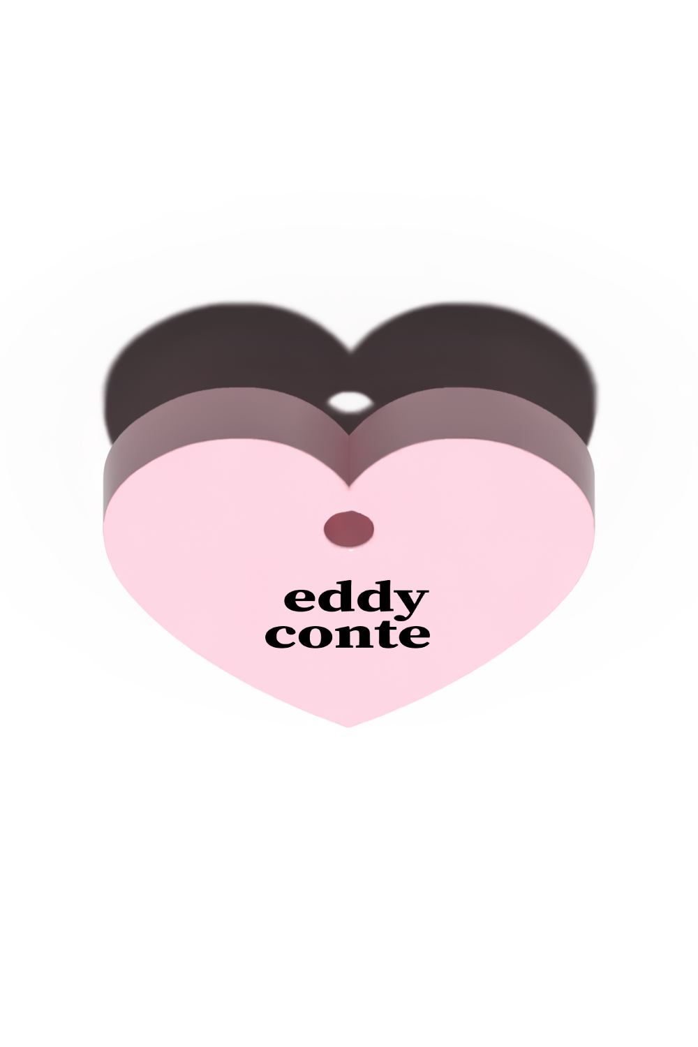Heart nametag pink