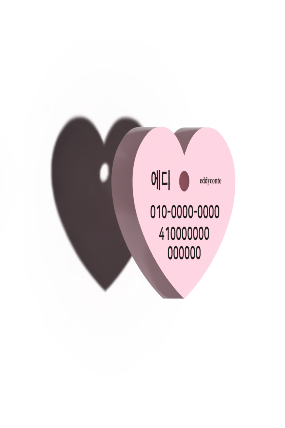 Heart nametag pink