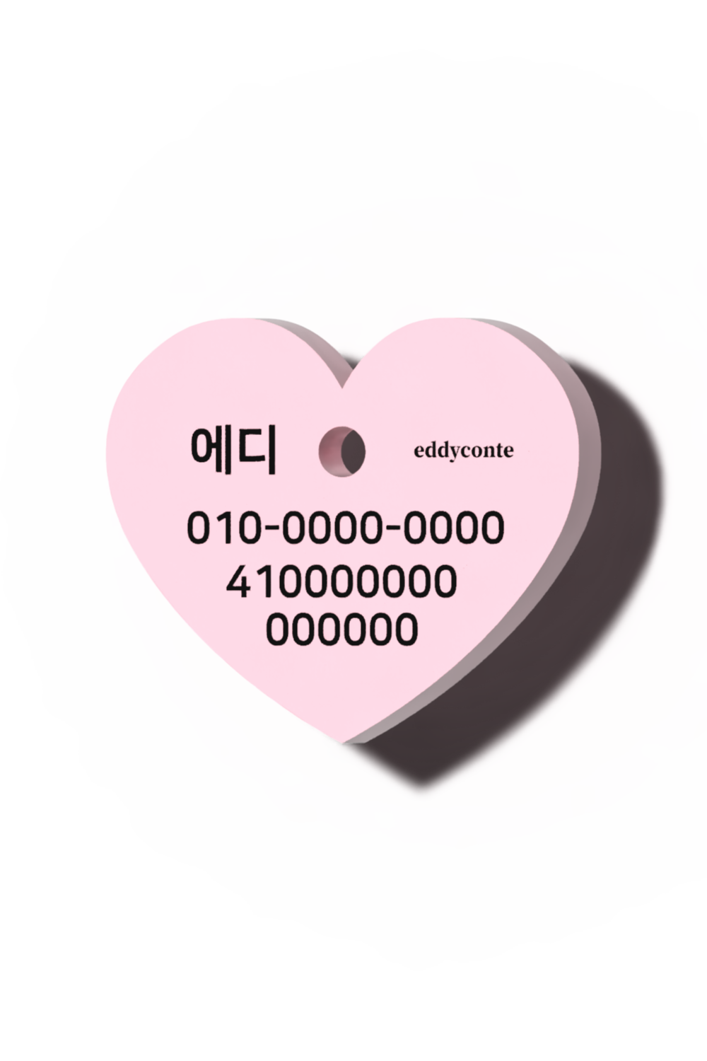 Heart nametag pink
