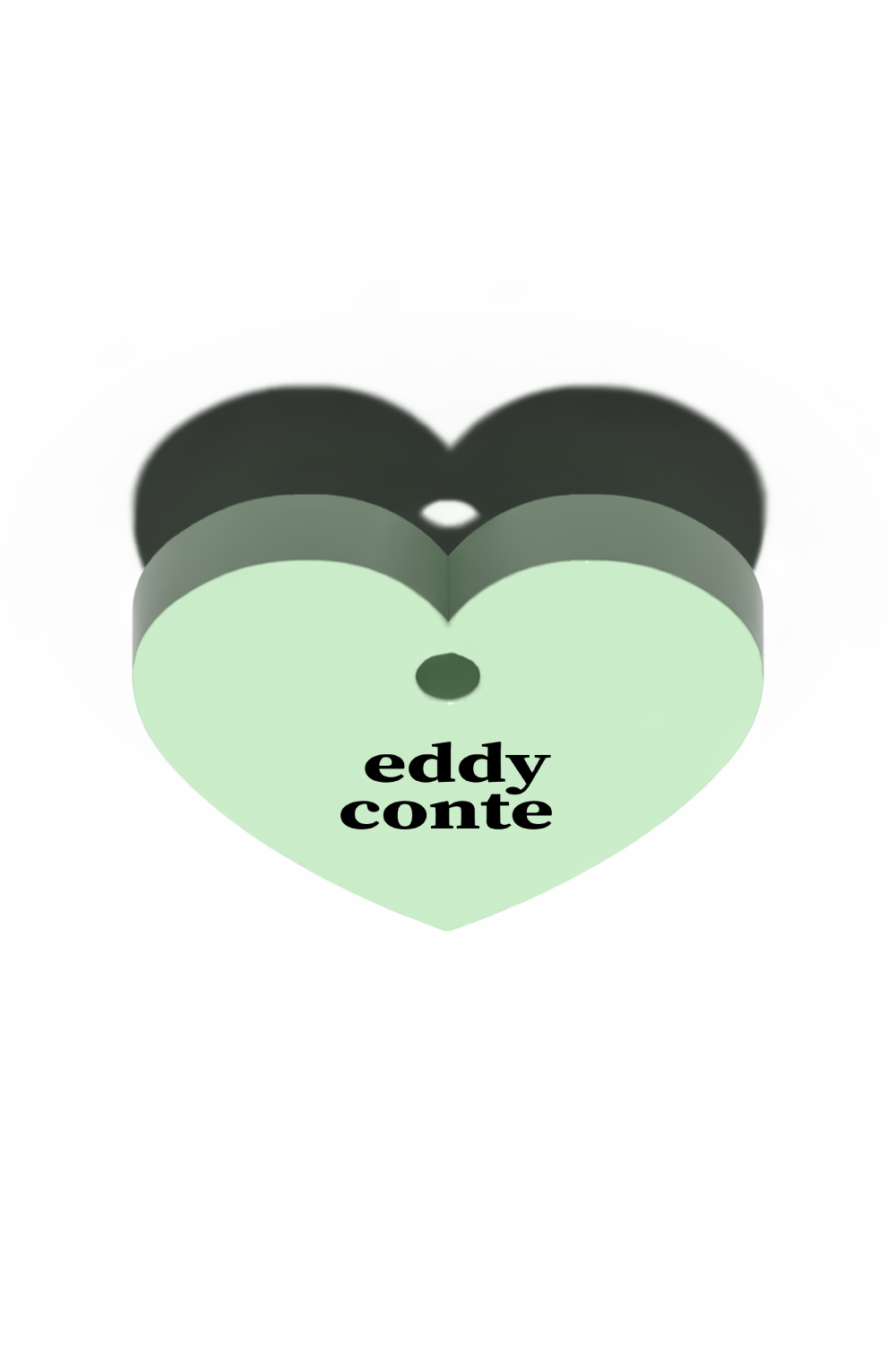 Heart name tag mint