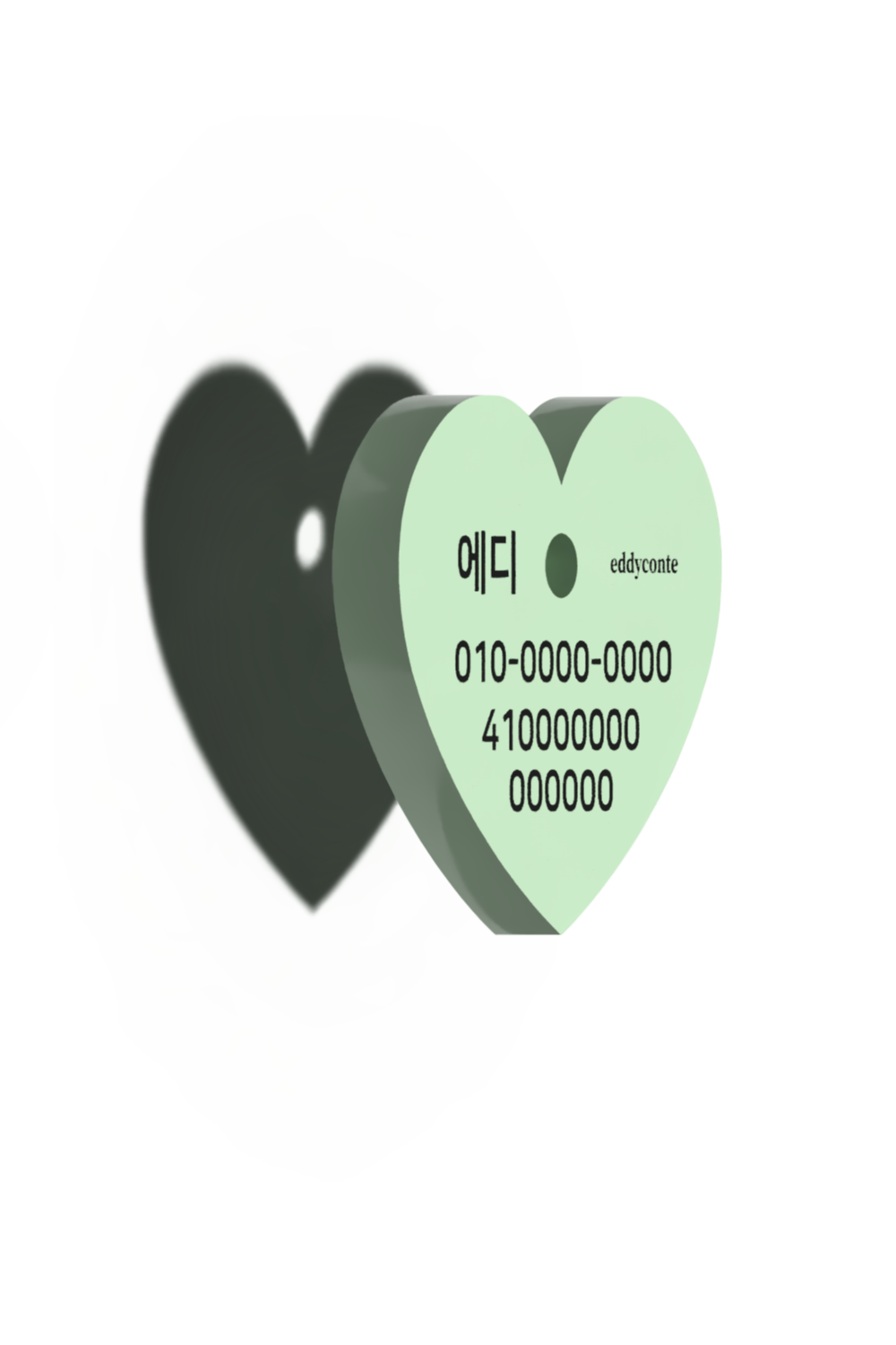 Heart name tag mint