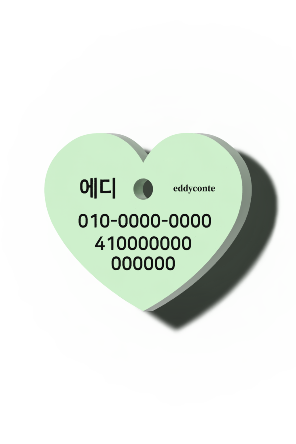 Heart name tag mint