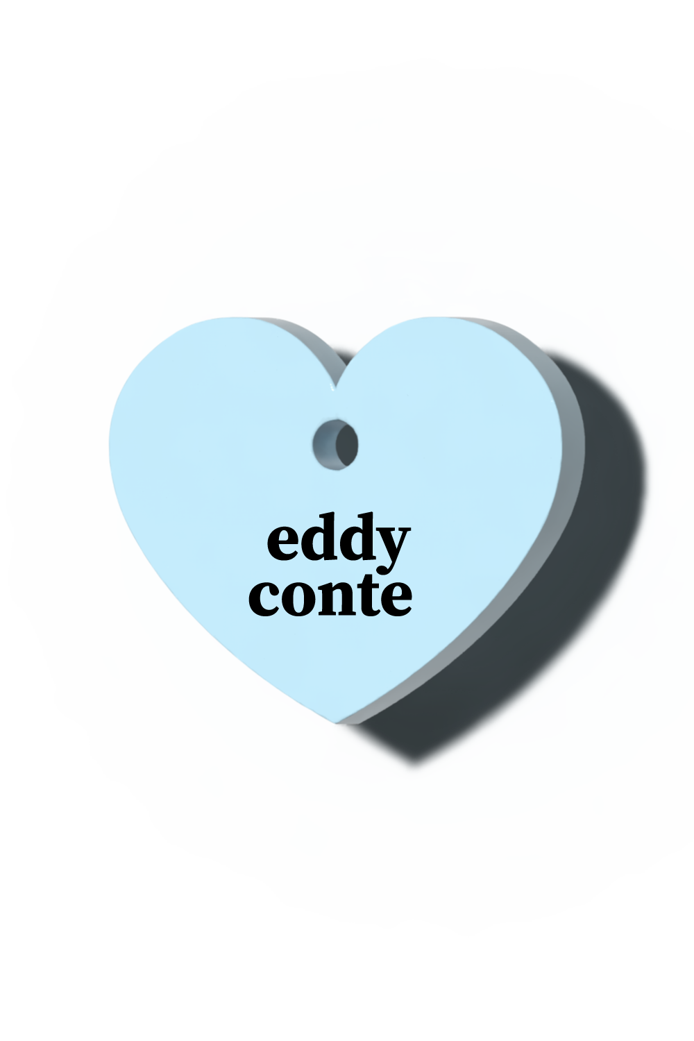 Heart name tag blue