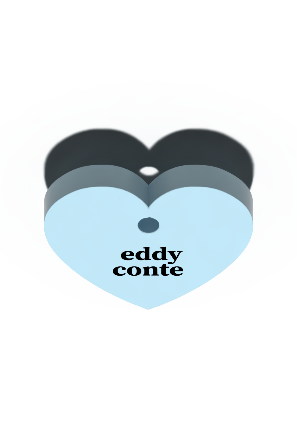 Heart name tag blue