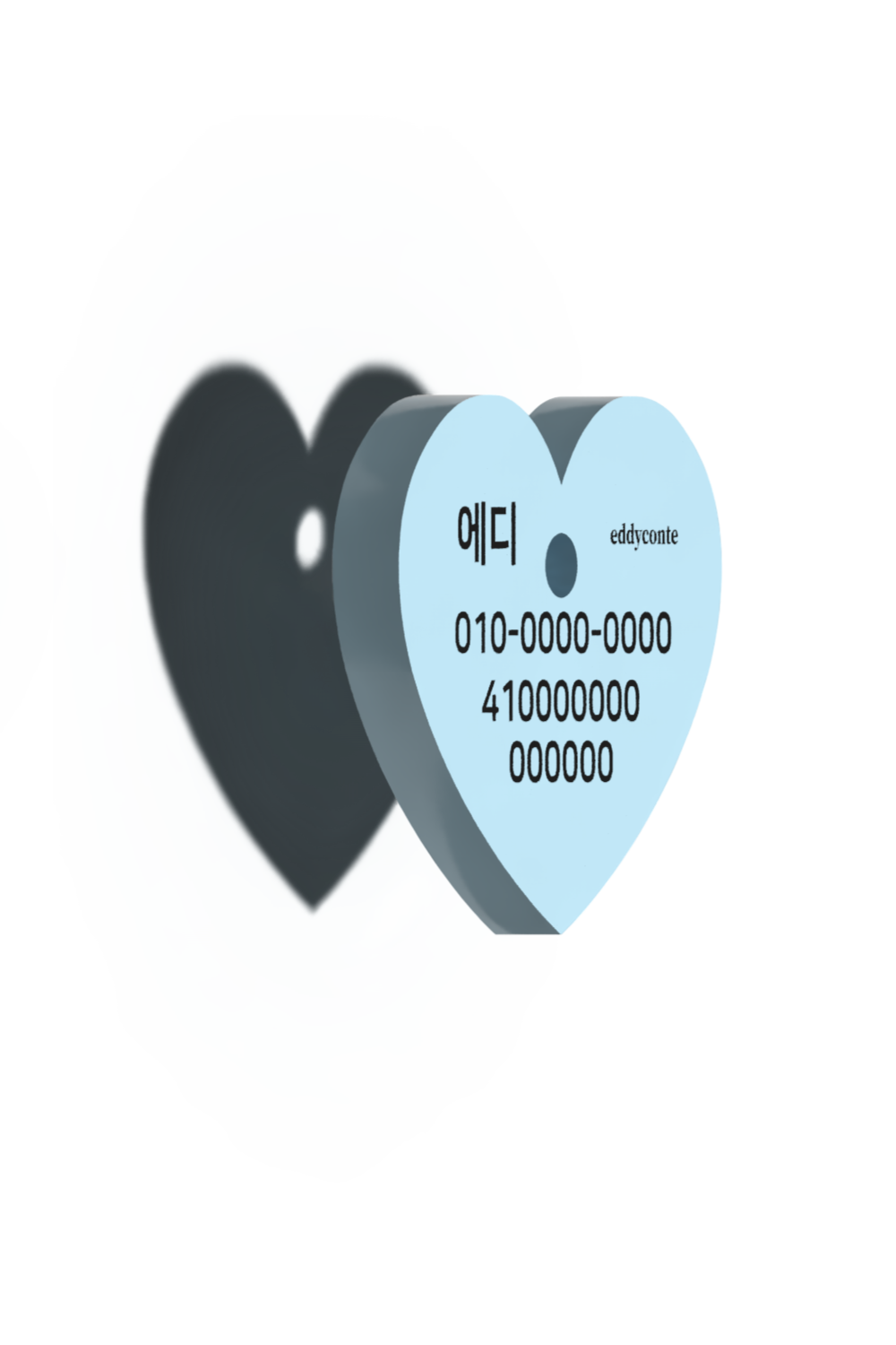 Heart name tag blue