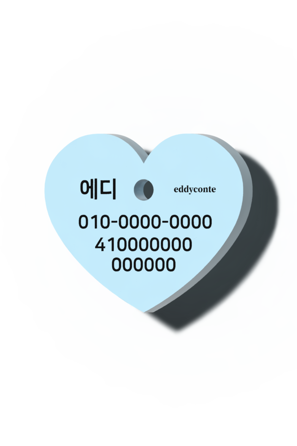 Heart name tag blue