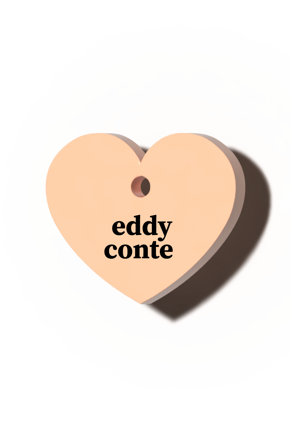 Heart name tag peach