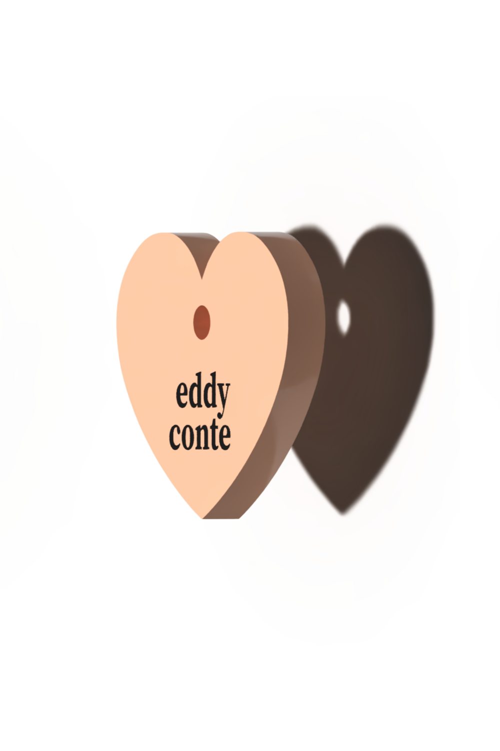 Heart name tag peach