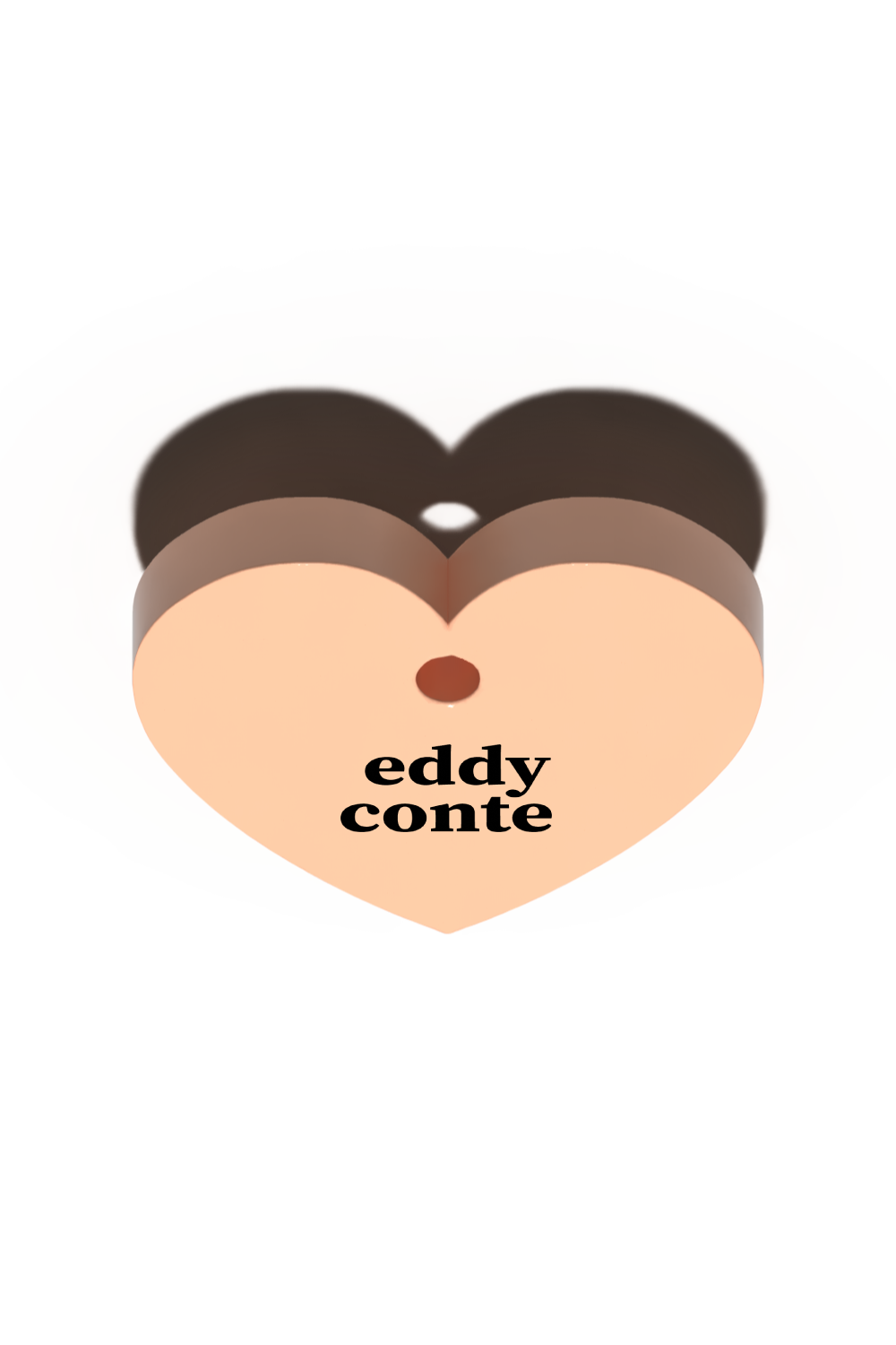 Heart name tag peach