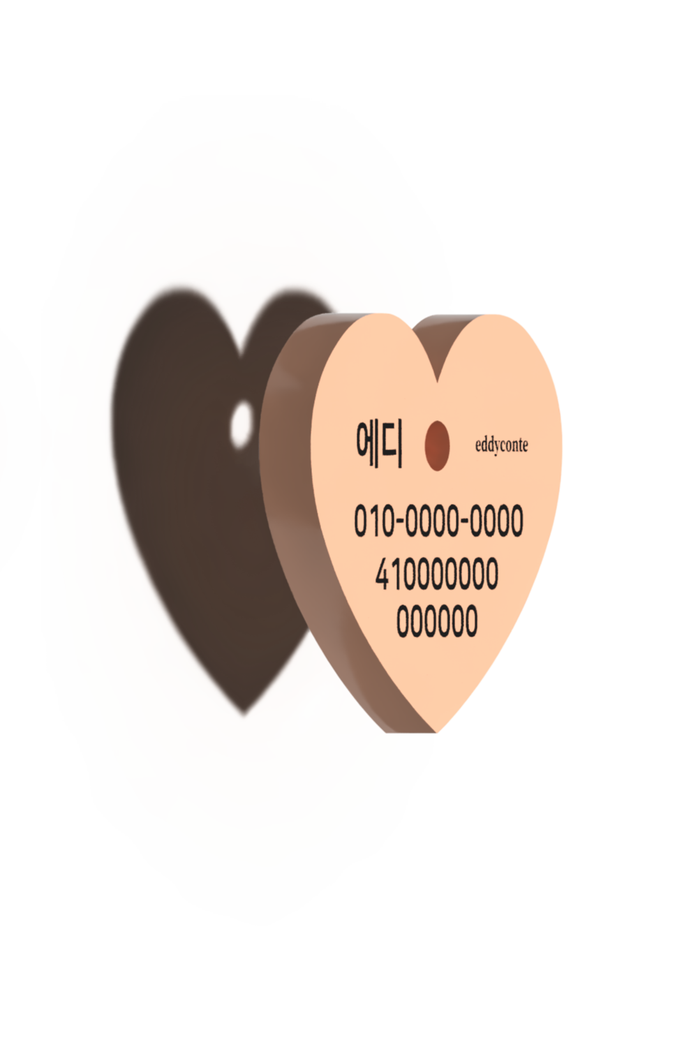 Heart name tag peach