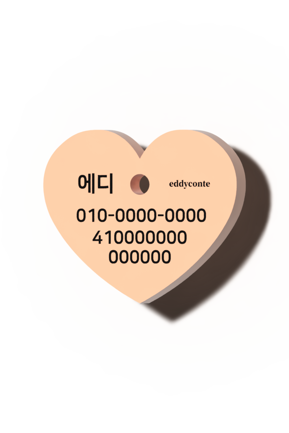 Heart name tag peach