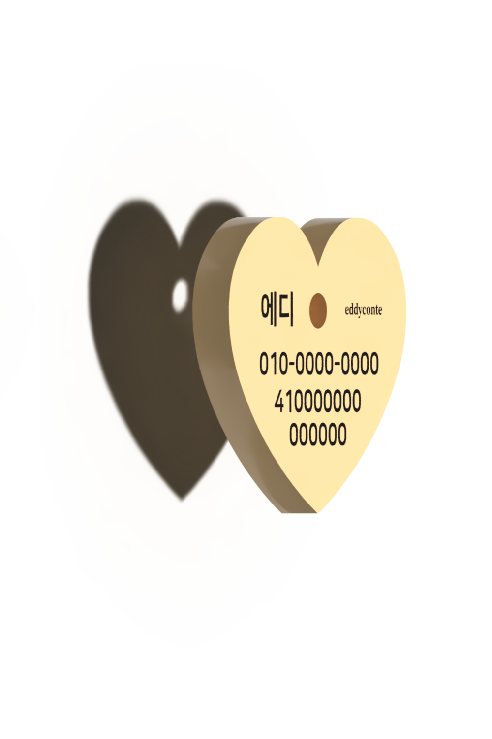 Heart nametag lemon