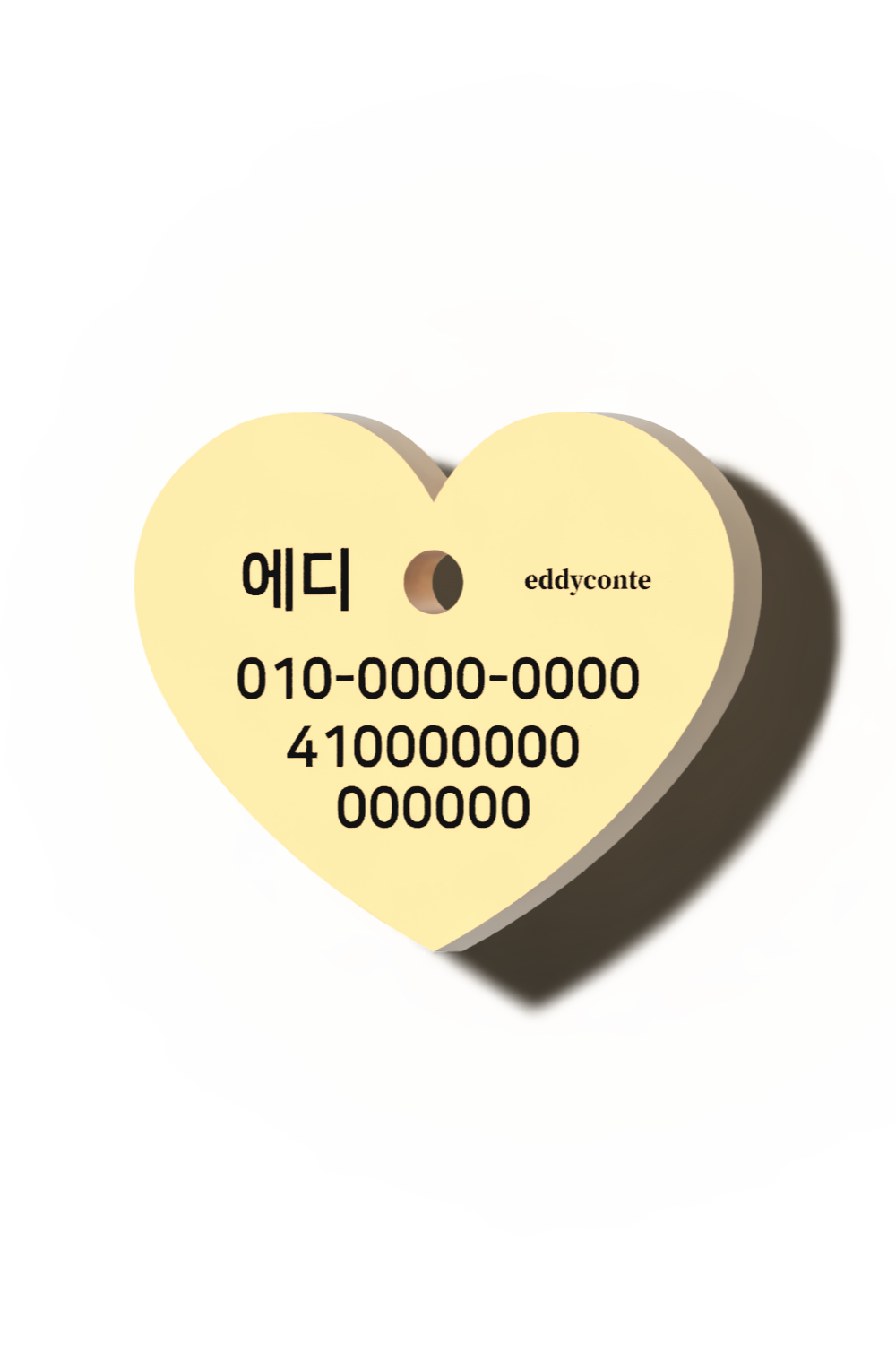Heart nametag lemon