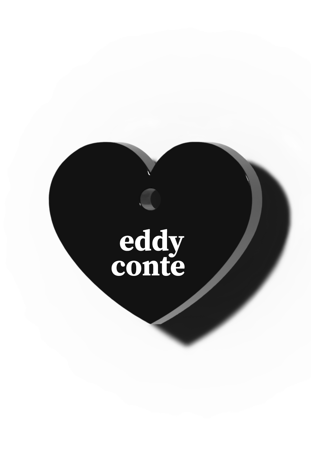 Heart nametag black