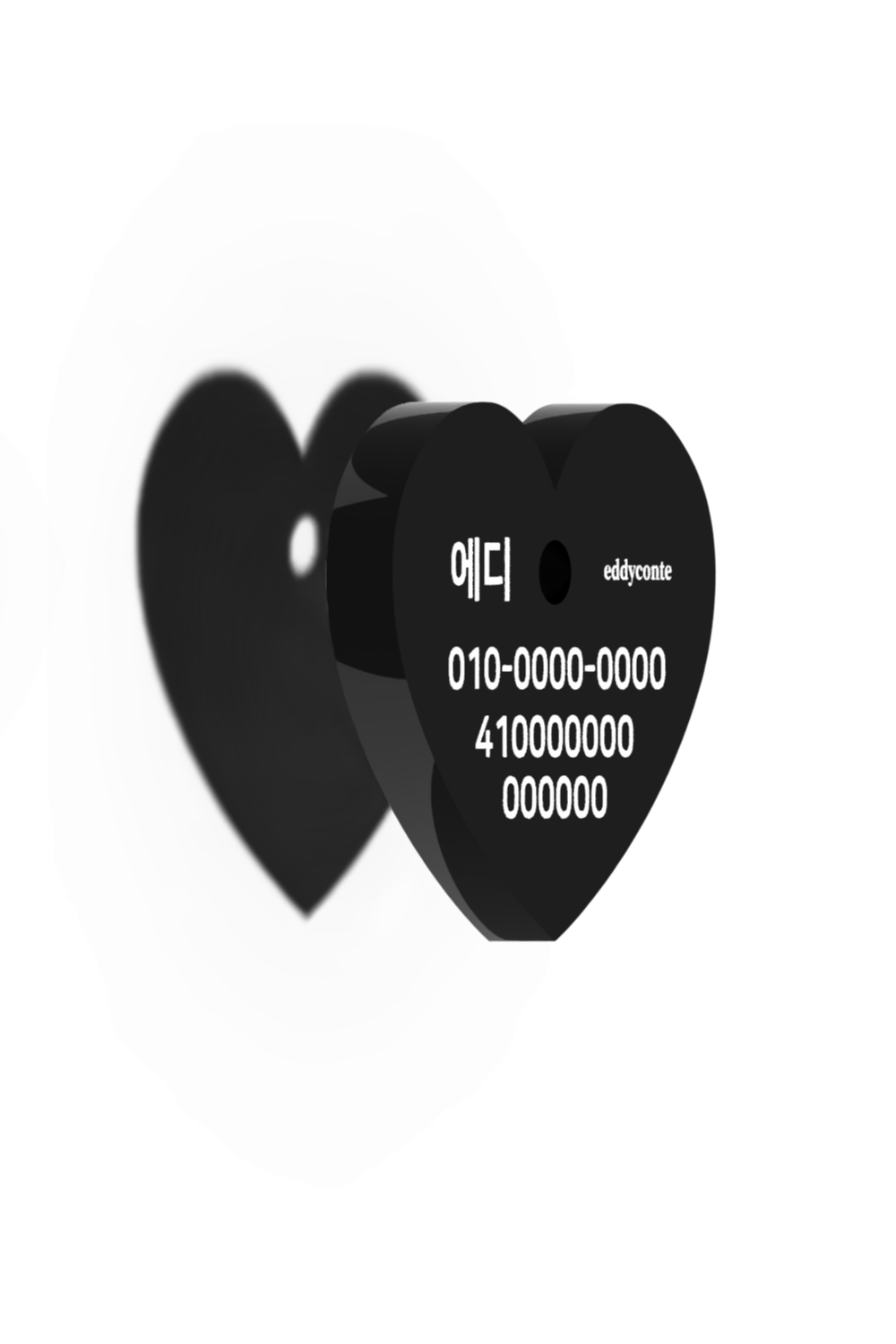 Heart nametag black