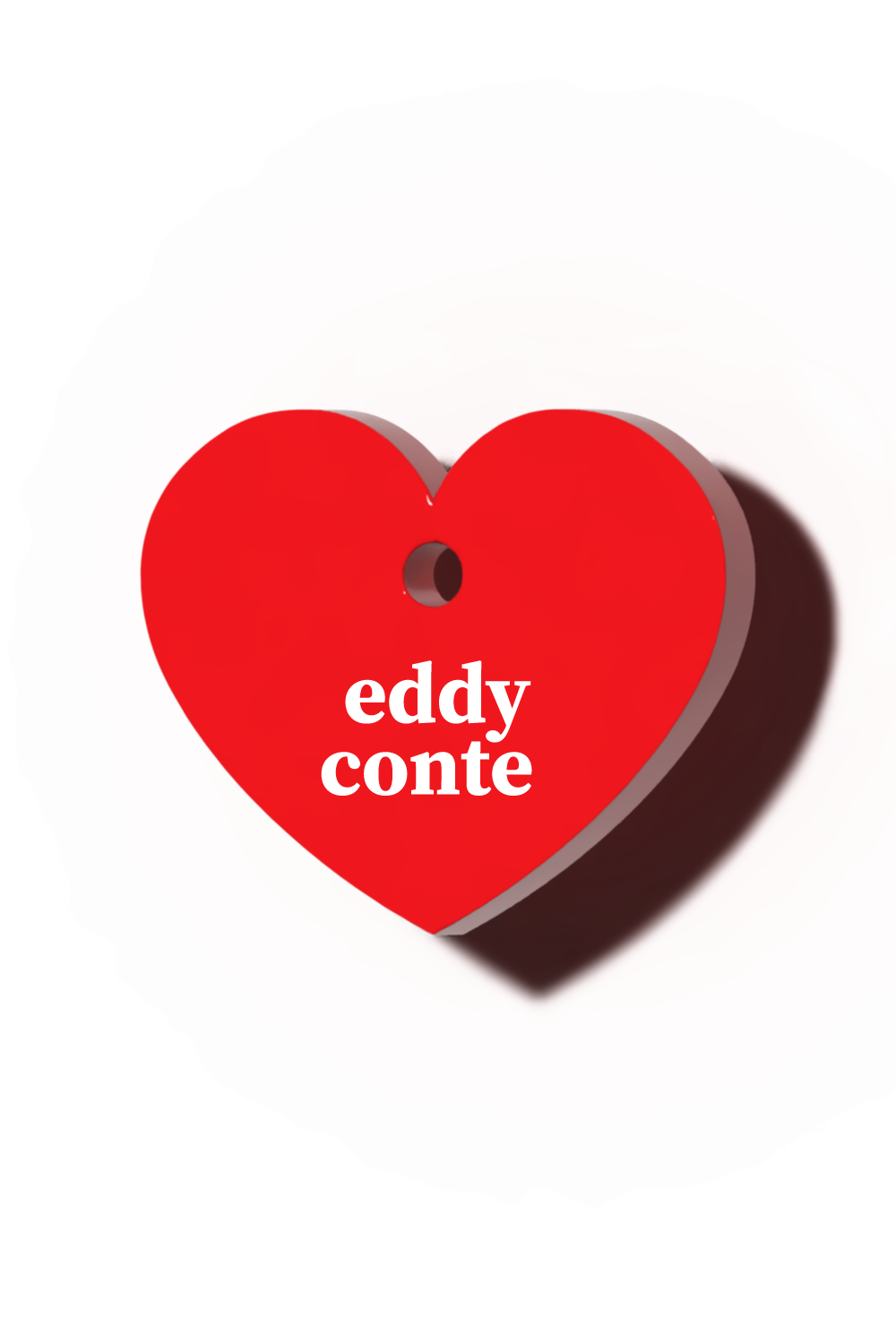 Heart nametag Red