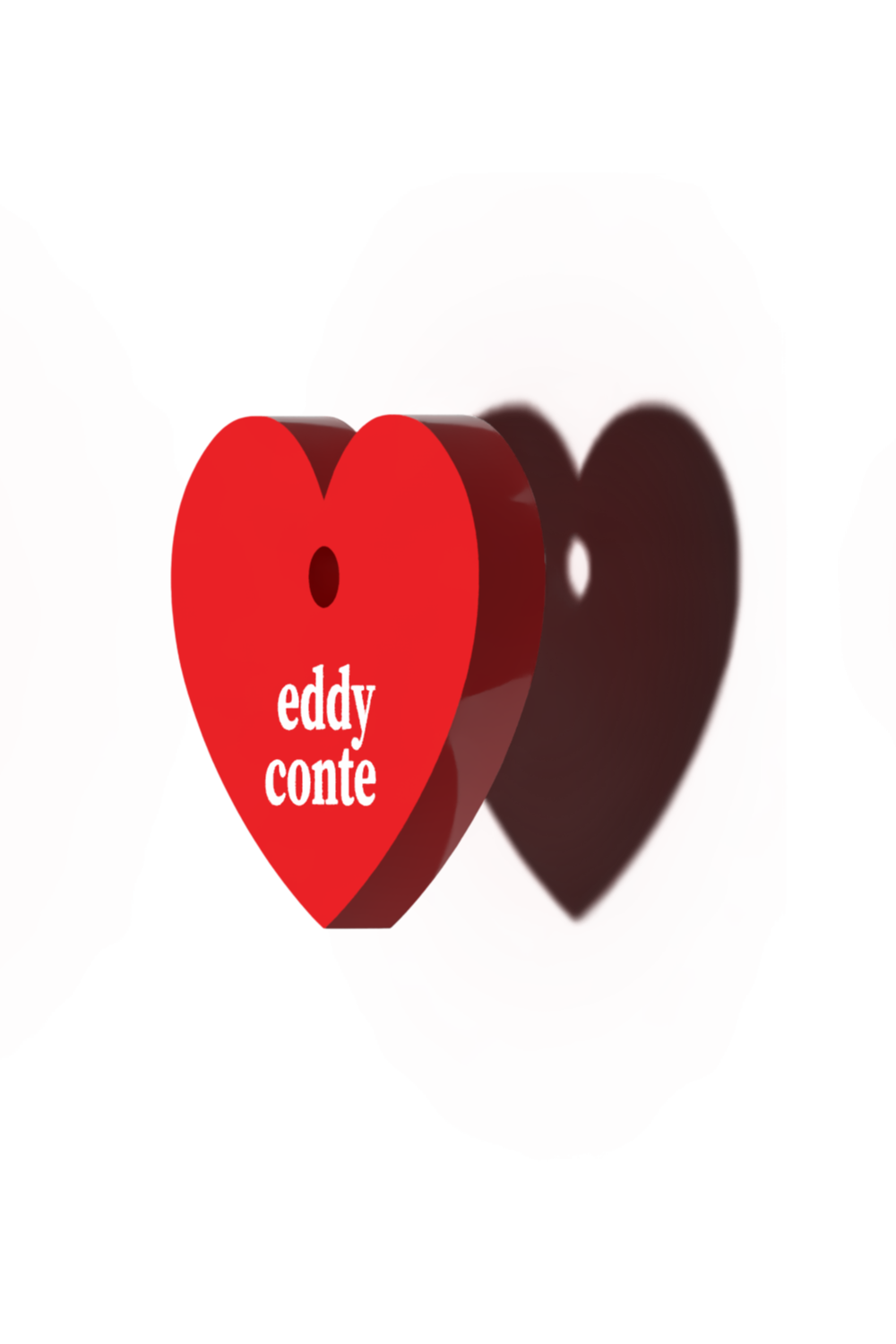 Heart nametag Red
