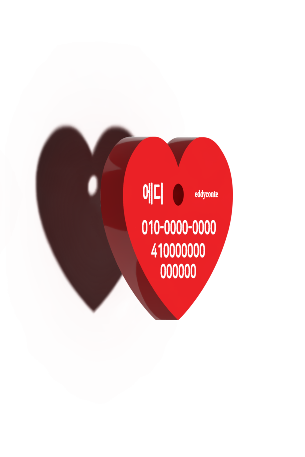 Heart nametag Red
