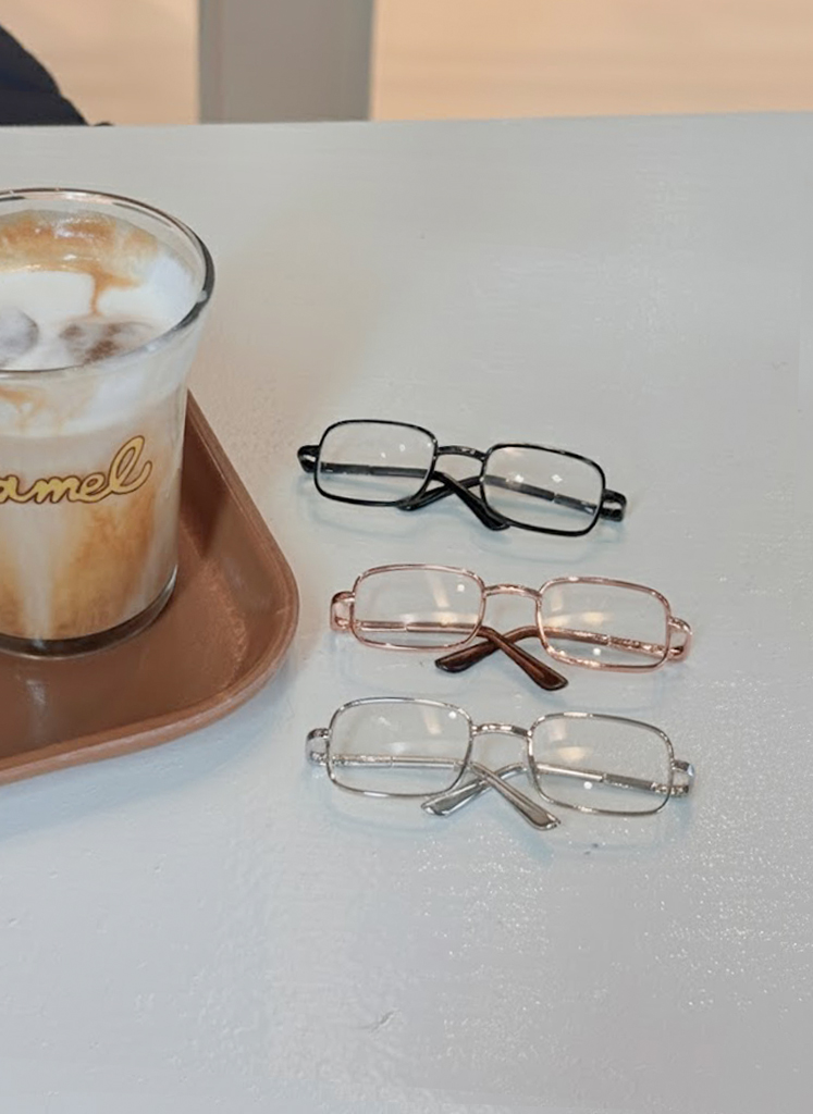Square steel glasses (3color)