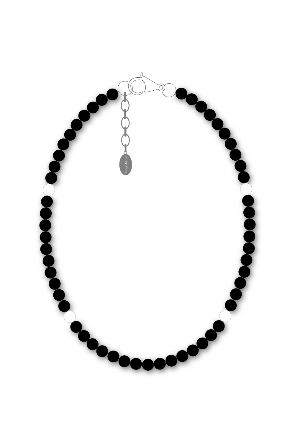 4mm beads necklace black