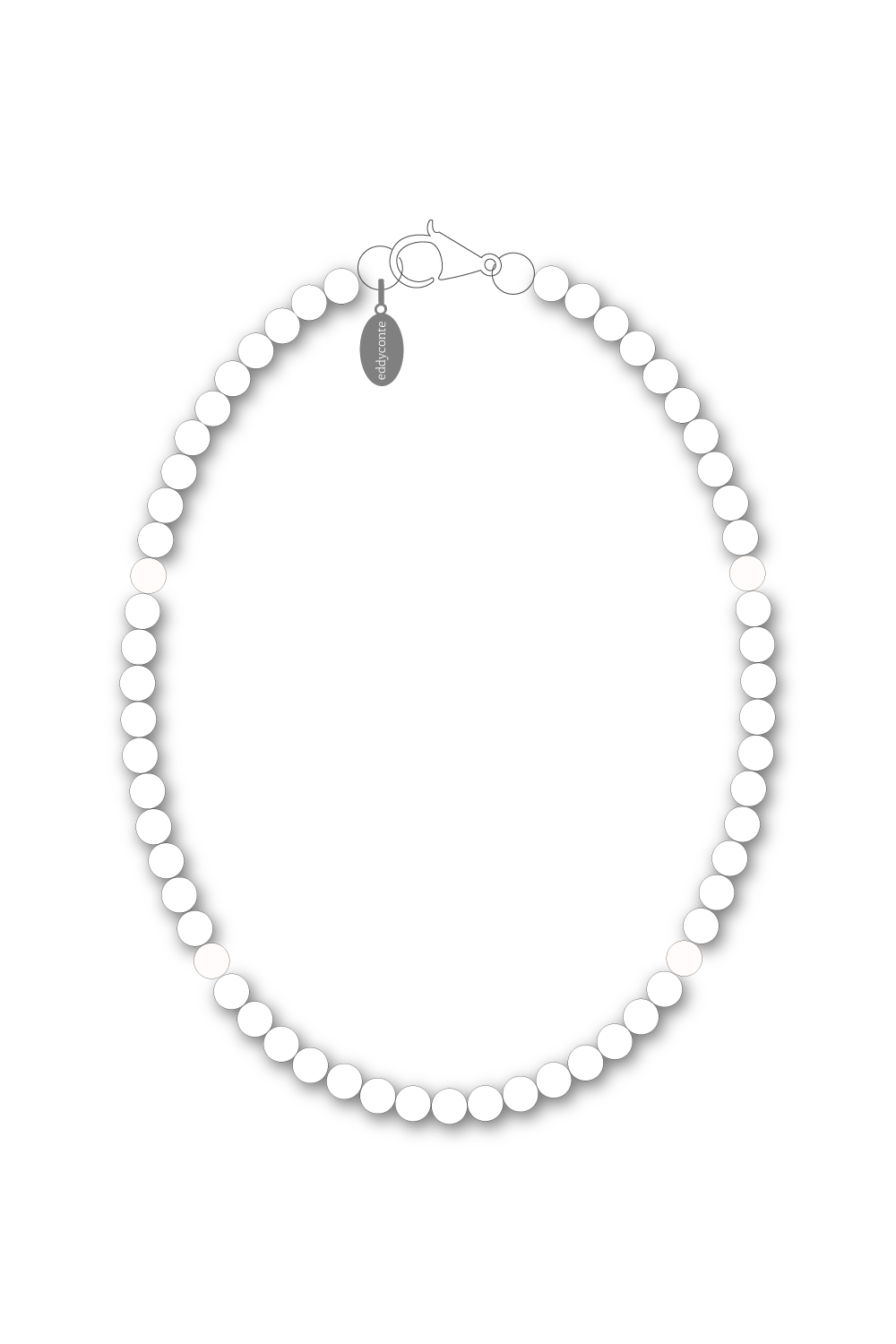 4mm beads necklace white