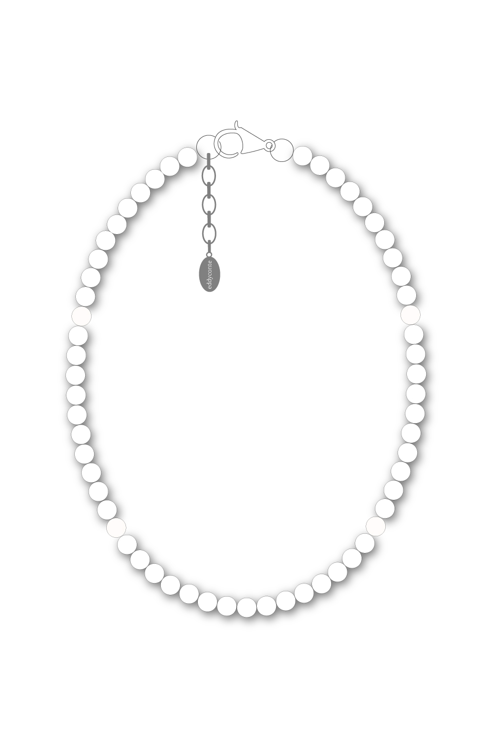 4mm beads necklace white