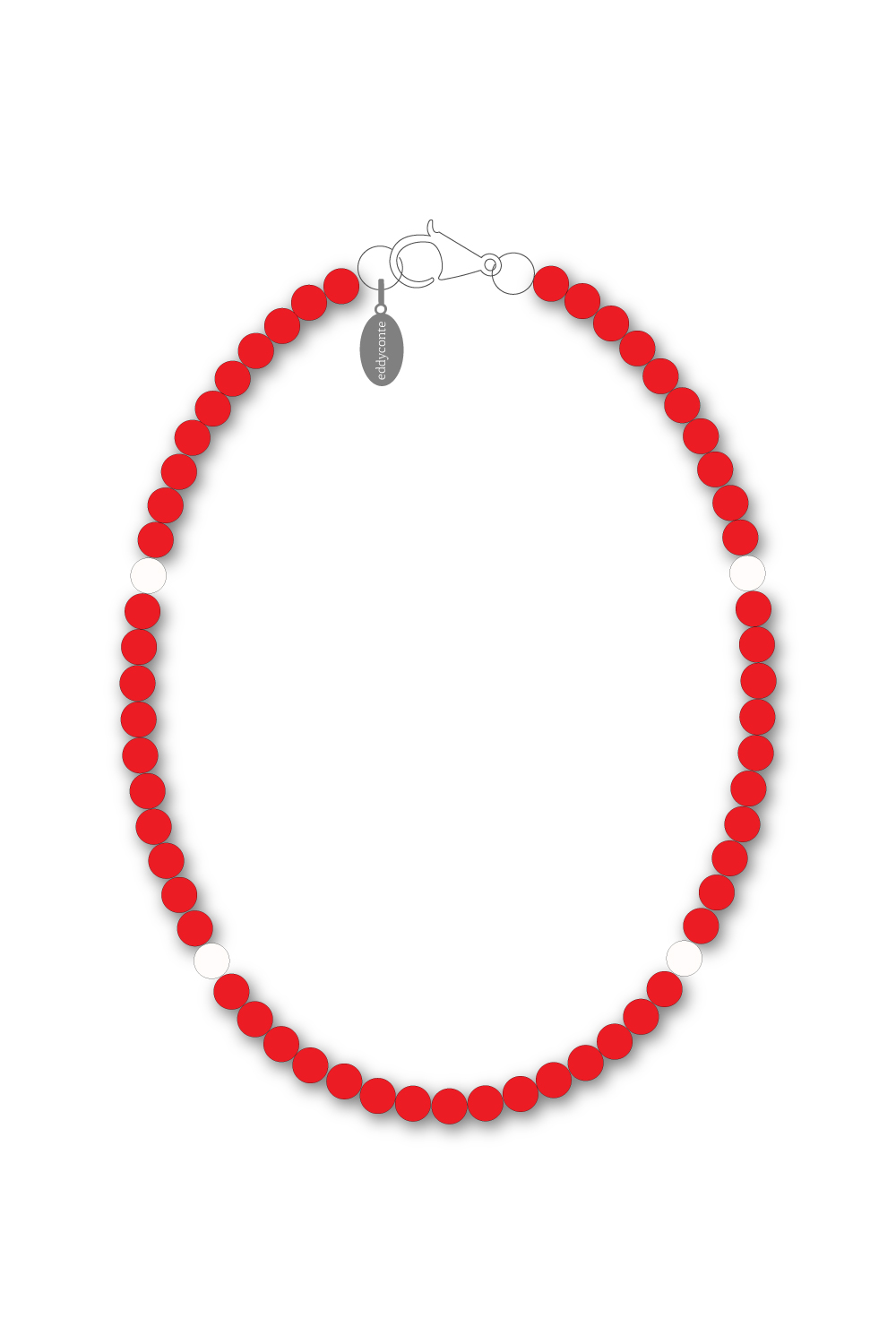 4mm beads necklace red