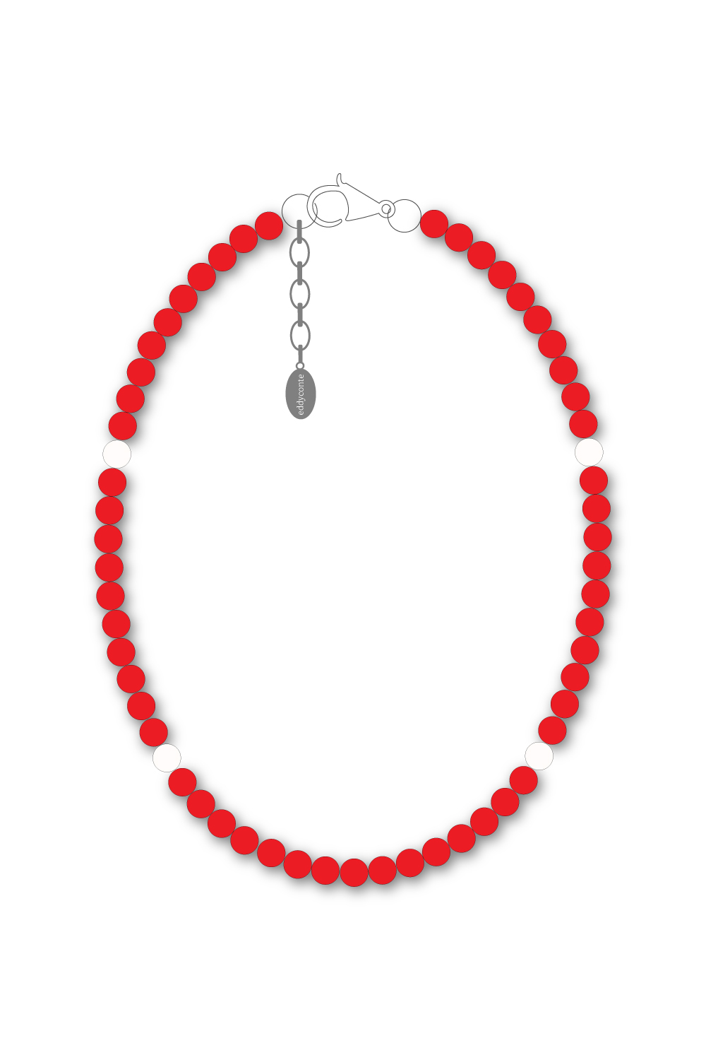 4mm beads necklace red