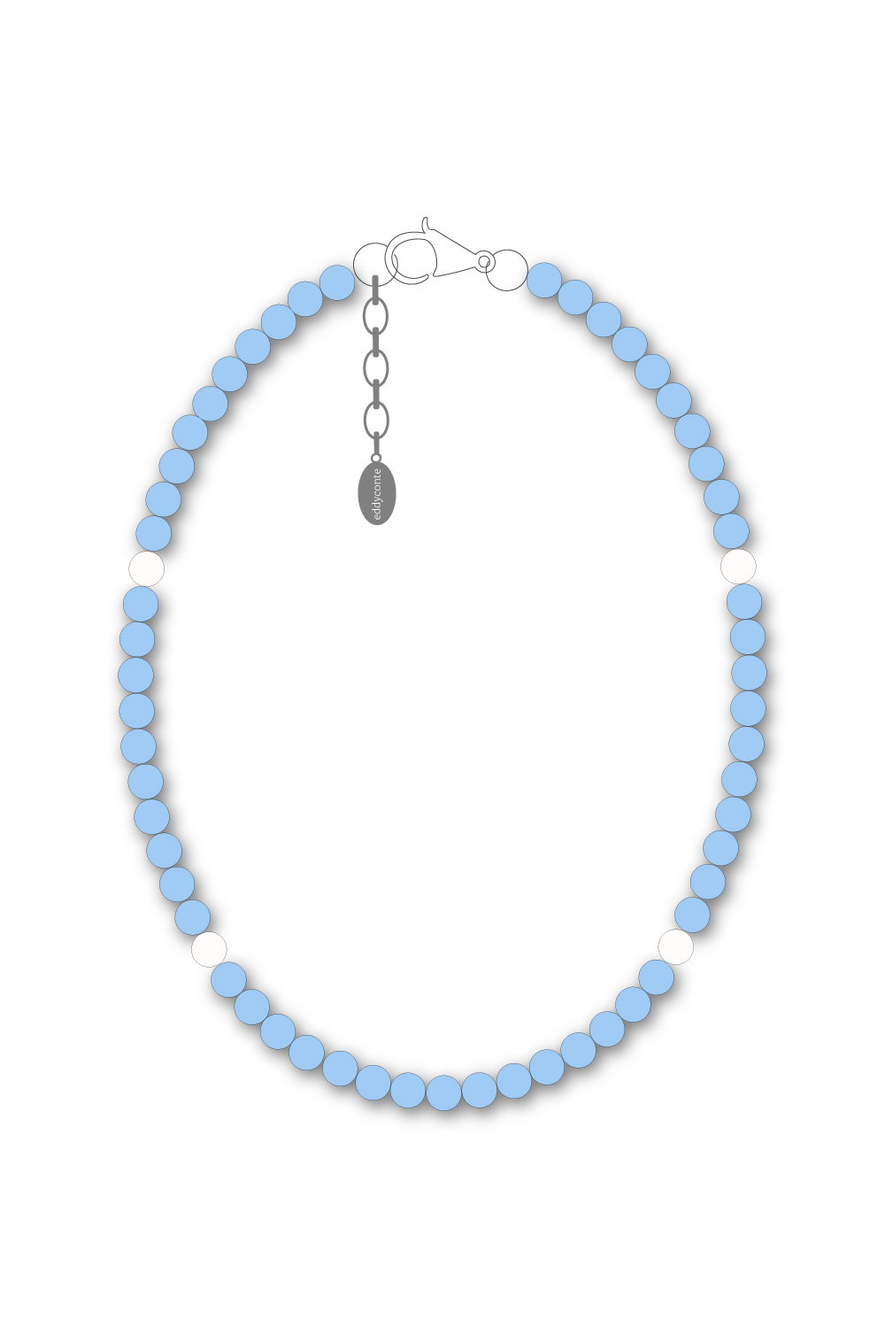 4mm beads necklace blue