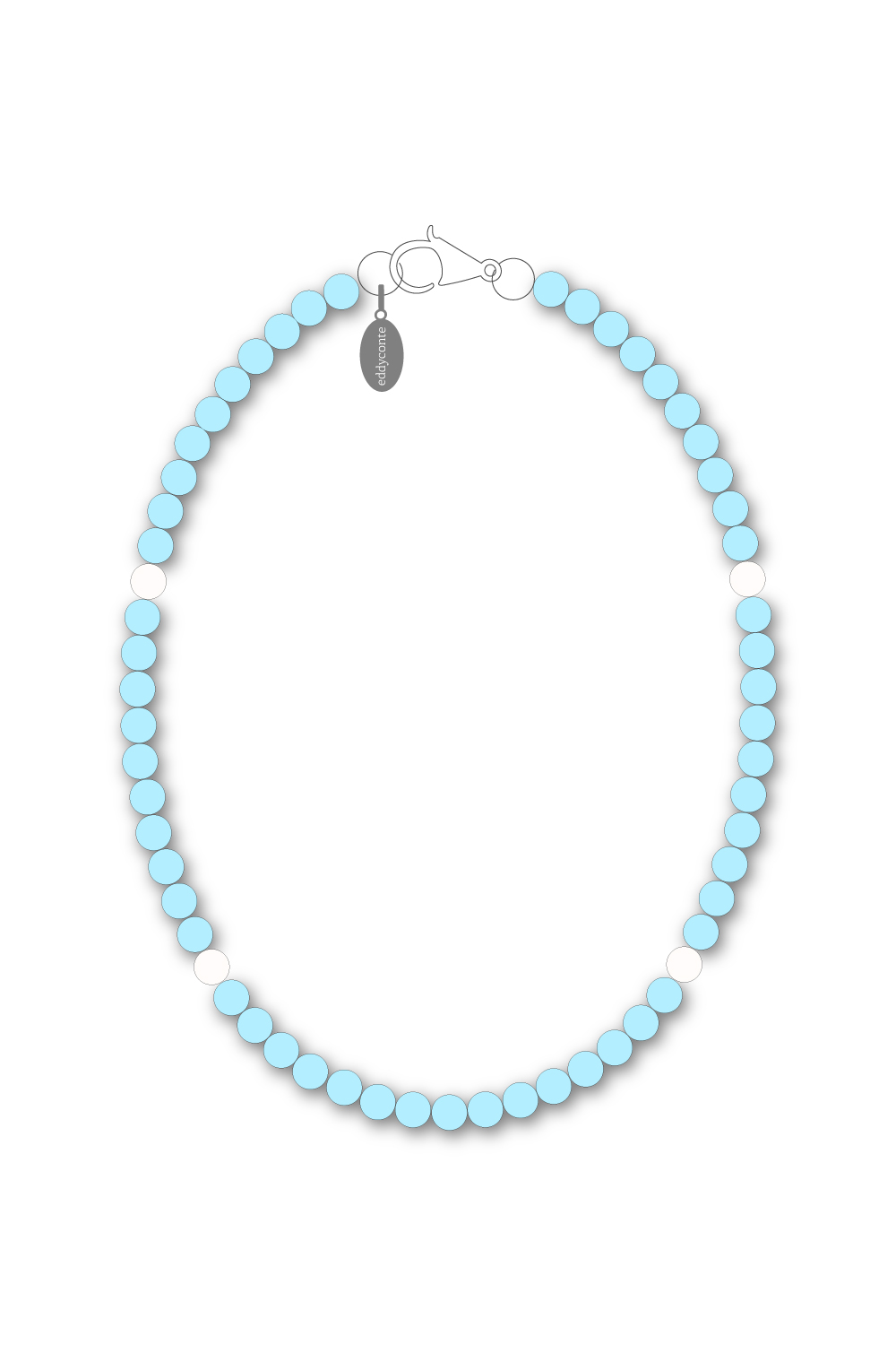 4mm beads necklace skyblue